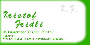 kristof fridli business card